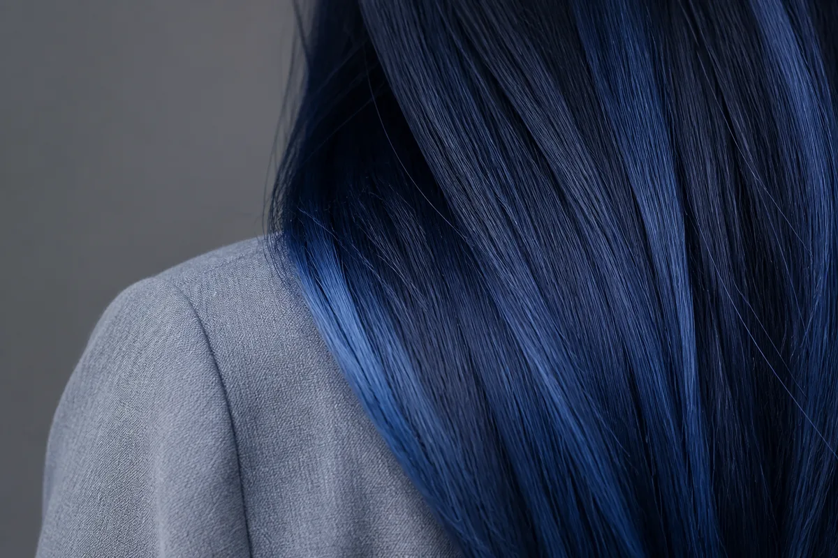 Coloration cheveux bleue : base, pigments et tenue